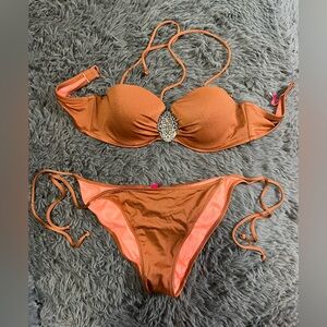Victoria's Secret Brown Bikini with Crystal Detail